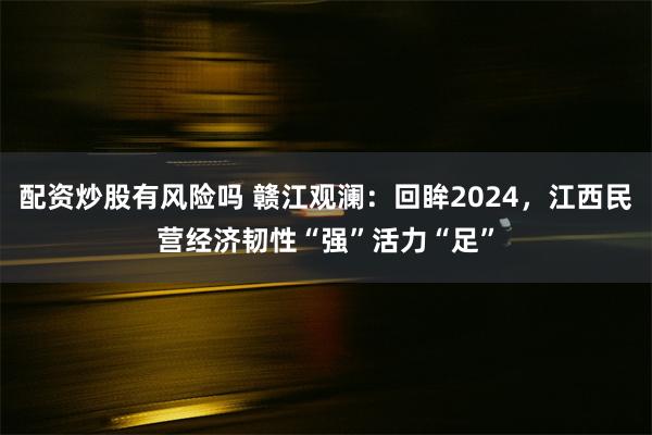 配资炒股有风险吗 赣江观澜：回眸2024，江西民营经济韧性“强”活力“足”