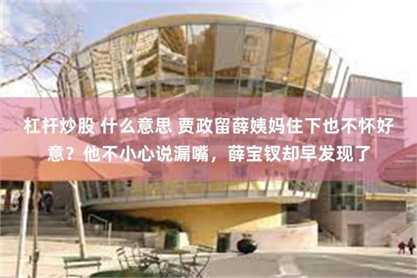 杠杆炒股 什么意思 贾政留薛姨妈住下也不怀好意？他不小心说漏嘴，薛宝钗却早发现了