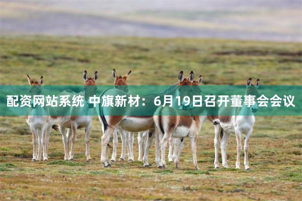 配资网站系统 中旗新材：6月19日召开董事会会议