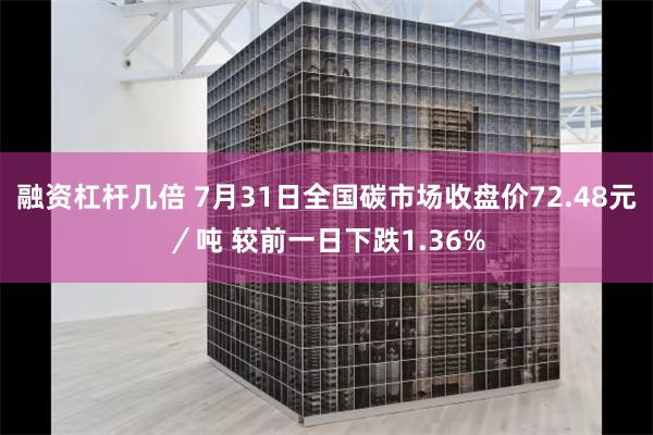 融资杠杆几倍 7月31日全国碳市场收盘价72.48元／吨 较前一日下跌1.36%